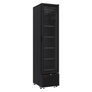 Combisteel displaykøleskab 348 liter smal model sort – B450 x D656 x H2024 mm