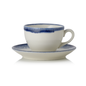(6 stk) – Kop + underkop – porcelæn – Ø9 cm – Højde 6,5 cm – Vida marina