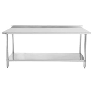 Arbejdsbord rustfrit stål med bagkant – B1000 x D700 x H950 mm